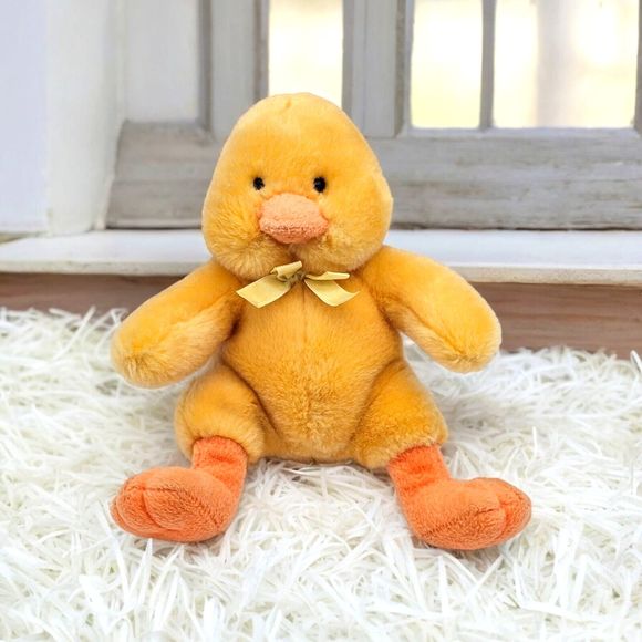 Russ Berrie Baby Chick Plush 8" Easter Basket Russ Plus Yellow Duck Soft Toy - Picture 1 of 9